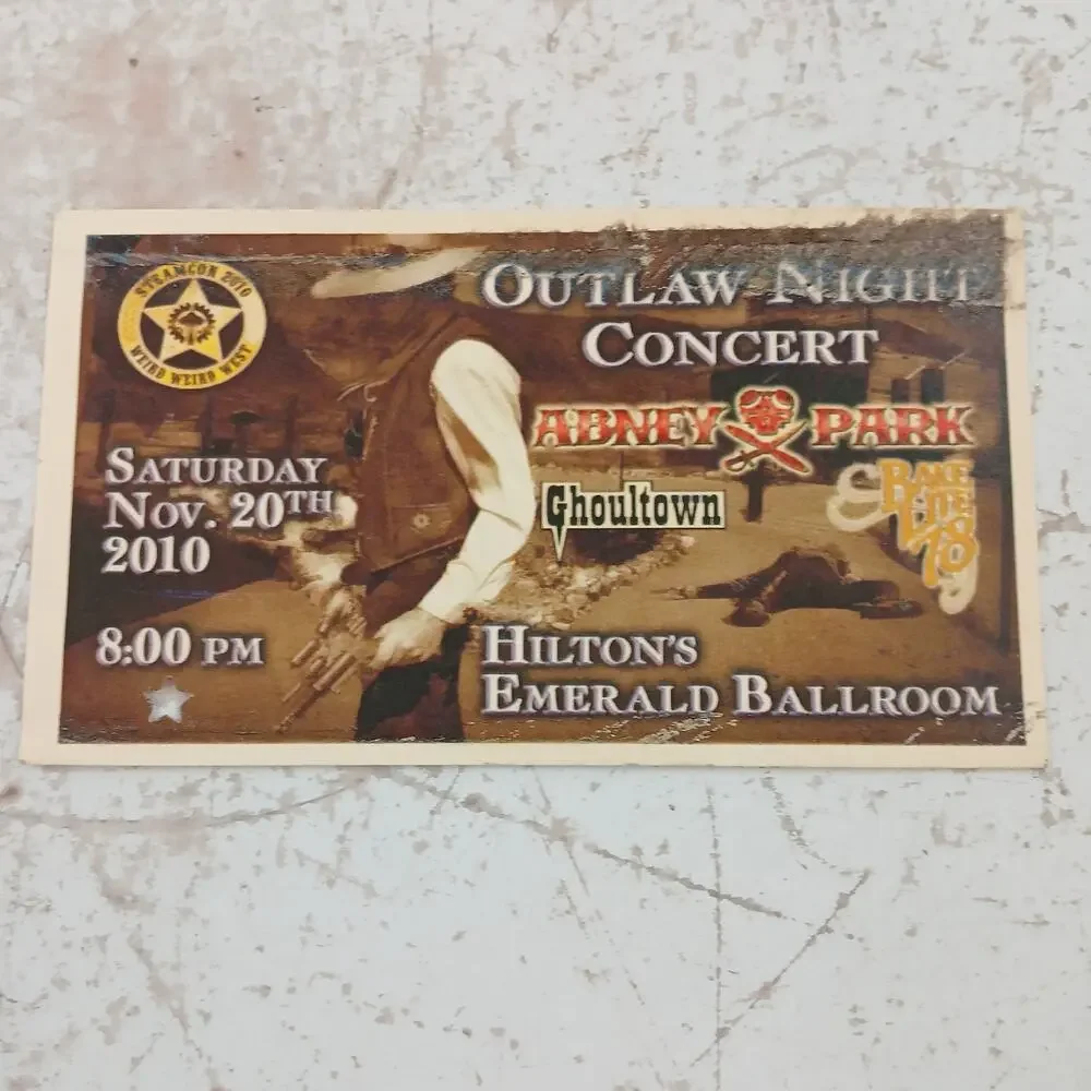 Abney Park Signed Steampunk New Years Eve Flyer & Ticket Lot Concert 2010